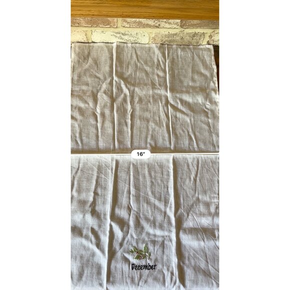 Embroidered Seasonal Linen Hand Towels Set Of 6 Months - Picture 10 of 11